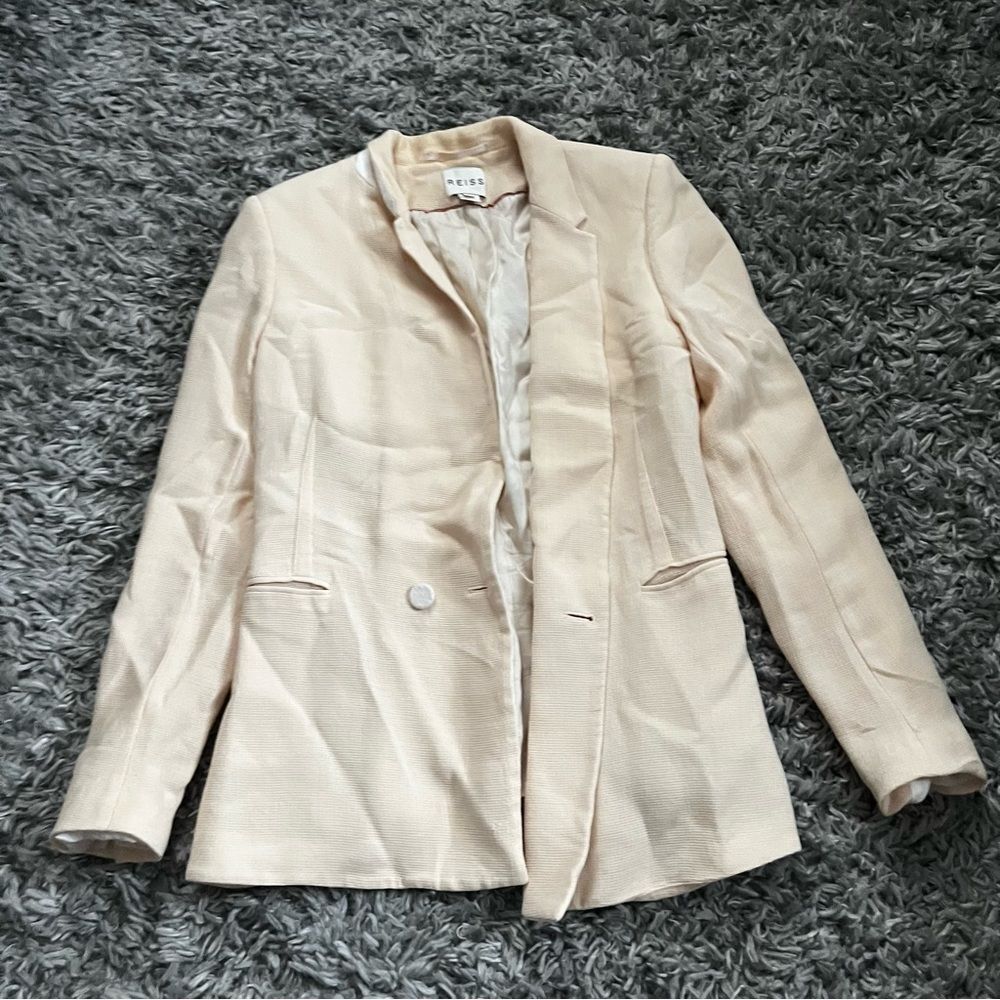 Reiss Penelope Italian textured single breasted suit blazer size 6